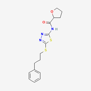 molecular formula C16H19N3O2S2 B5274586 N-{5-[(3-phenylpropyl)sulfanyl]-1,3,4-thiadiazol-2-yl}tetrahydrofuran-2-carboxamide 