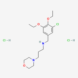 molecular formula C18H31Cl3N2O3 B5274601 N-[(3-chloro-4,5-diethoxyphenyl)methyl]-3-morpholin-4-ylpropan-1-amine;dihydrochloride 