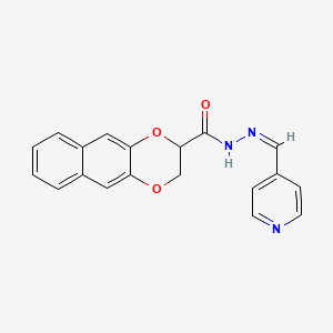 molecular formula C19H15N3O3 B5274801 N-[(Z)-pyridin-4-ylmethylideneamino]-2,3-dihydrobenzo[g][1,4]benzodioxine-3-carboxamide 