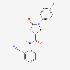 molecular formula C18H14FN3O2 B5274897 N-(2-cyanophenyl)-1-(4-fluorophenyl)-5-oxopyrrolidine-3-carboxamide 