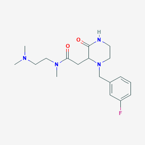 molecular formula C18H27FN4O2 B5274911 N-[2-(dimethylamino)ethyl]-2-[1-(3-fluorobenzyl)-3-oxo-2-piperazinyl]-N-methylacetamide 