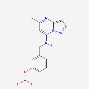molecular formula C16H16F2N4O B5274933 N-[3-(difluoromethoxy)benzyl]-5-ethylpyrazolo[1,5-a]pyrimidin-7-amine 