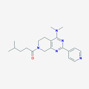 molecular formula C20H27N5O B5274937 N,N-dimethyl-7-(4-methylpentanoyl)-2-(4-pyridinyl)-5,6,7,8-tetrahydropyrido[3,4-d]pyrimidin-4-amine 