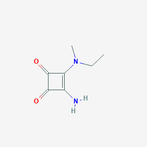 molecular formula C7H10N2O2 B052751 3-Amino-4-[ethyl(methyl)amino]cyclobut-3-ene-1,2-dione CAS No. 1393840-12-4