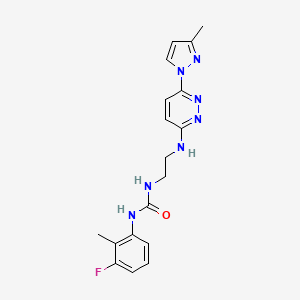 molecular formula C18H20FN7O B5275132 N-(3-fluoro-2-methylphenyl)-N'-(2-{[6-(3-methyl-1H-pyrazol-1-yl)-3-pyridazinyl]amino}ethyl)urea 