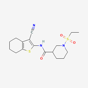 molecular formula C17H23N3O3S2 B5275350 N-(3-cyano-4,5,6,7-tetrahydro-1-benzothiophen-2-yl)-1-ethylsulfonylpiperidine-3-carboxamide 