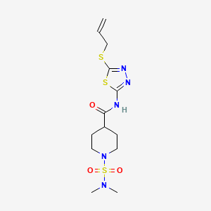 molecular formula C13H21N5O3S3 B5275473 N-[5-(allylthio)-1,3,4-thiadiazol-2-yl]-1-[(dimethylamino)sulfonyl]-4-piperidinecarboxamide 