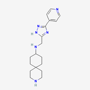 molecular formula C18H26N6 B5275506 N-{[3-(4-pyridinyl)-1H-1,2,4-triazol-5-yl]methyl}-3-azaspiro[5.5]undecan-9-amine dihydrochloride 