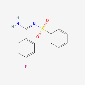 molecular formula C13H11FN2O2S B5275660 N'-(benzenesulfonyl)-4-fluorobenzenecarboximidamide 