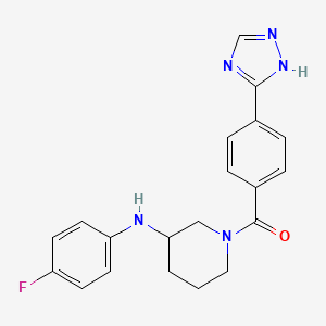molecular formula C20H20FN5O B5275710 N-(4-fluorophenyl)-1-[4-(1H-1,2,4-triazol-3-yl)benzoyl]-3-piperidinamine 