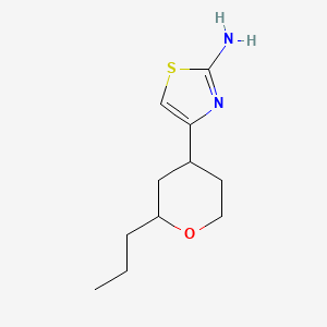 molecular formula C11H18N2OS B5275724 4-(2-Propyl-tetrahydro-pyran-4-yl)-thiazol-2-ylamine CAS No. 88572-08-1