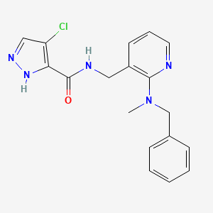molecular formula C18H18ClN5O B5275891 N-({2-[benzyl(methyl)amino]pyridin-3-yl}methyl)-4-chloro-1H-pyrazole-3-carboxamide 