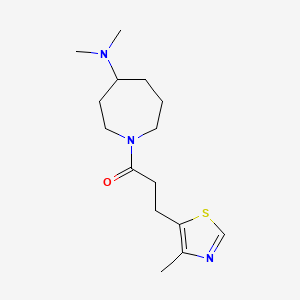 molecular formula C15H25N3OS B5275905 N,N-dimethyl-1-[3-(4-methyl-1,3-thiazol-5-yl)propanoyl]-4-azepanamine 