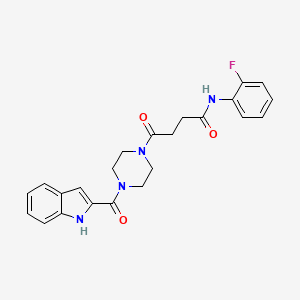 molecular formula C23H23FN4O3 B5275975 N-(2-fluorophenyl)-4-[4-(1H-indol-2-ylcarbonyl)-1-piperazinyl]-4-oxobutanamide 