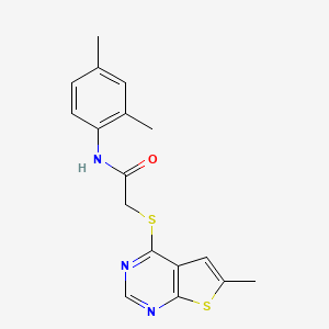 molecular formula C17H17N3OS2 B5276091 N-(2,4-dimethylphenyl)-2-[(6-methylthieno[2,3-d]pyrimidin-4-yl)thio]acetamide 