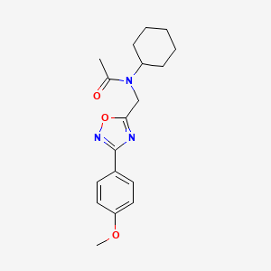 molecular formula C18H23N3O3 B5276112 N-cyclohexyl-N-{[3-(4-methoxyphenyl)-1,2,4-oxadiazol-5-yl]methyl}acetamide 