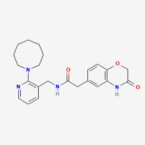 molecular formula C23H28N4O3 B5276158 N-[(2-azocan-1-ylpyridin-3-yl)methyl]-2-(3-oxo-3,4-dihydro-2H-1,4-benzoxazin-6-yl)acetamide 