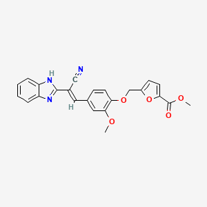 molecular formula C24H19N3O5 B5276266 methyl 5-({4-[2-(1H-benzimidazol-2-yl)-2-cyanovinyl]-2-methoxyphenoxy}methyl)-2-furoate 