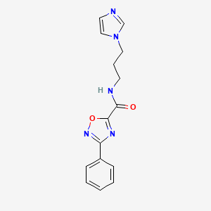 molecular formula C15H15N5O2 B5276281 N-(3-imidazol-1-ylpropyl)-3-phenyl-1,2,4-oxadiazole-5-carboxamide 