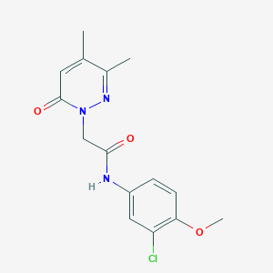 molecular formula C15H16ClN3O3 B5276522 N-(3-chloro-4-methoxyphenyl)-2-(3,4-dimethyl-6-oxo-1(6H)-pyridazinyl)acetamide 
