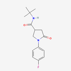 molecular formula C15H19FN2O2 B5276555 N-tert-butyl-1-(4-fluorophenyl)-5-oxopyrrolidine-3-carboxamide 