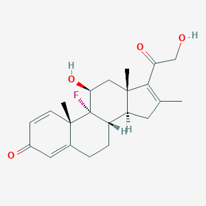 molecular formula C22H27FO4 B052769 Pregna-1,4,16-triene-3,20-dione, 9-fluoro-11,21-dihydroxy-16-methyl-, (11beta)- CAS No. 59860-99-0