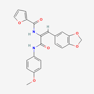 molecular formula C22H18N2O6 B5276903 N-(2-(1,3-benzodioxol-5-yl)-1-{[(4-methoxyphenyl)amino]carbonyl}vinyl)-2-furamide 
