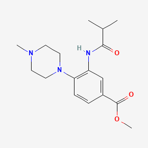 molecular formula C17H25N3O3 B5277081 Methyl 4-(4-methylpiperazin-1-yl)-3-[(2-methylpropanoyl)amino]benzoate 