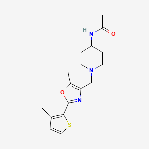 molecular formula C17H23N3O2S B5277343 N-(1-{[5-methyl-2-(3-methyl-2-thienyl)-1,3-oxazol-4-yl]methyl}piperidin-4-yl)acetamide 
