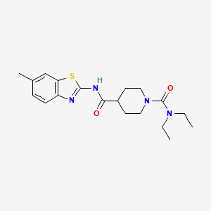 molecular formula C19H26N4O2S B5277406 N~1~,N~1~-diethyl-N~4~-(6-methyl-1,3-benzothiazol-2-yl)piperidine-1,4-dicarboxamide 