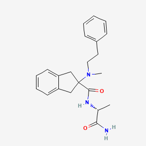 molecular formula C22H27N3O2 B5277425 N-[(1R)-2-amino-1-methyl-2-oxoethyl]-2-[methyl(2-phenylethyl)amino]-2-indanecarboxamide 