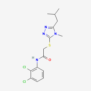 molecular formula C15H18Cl2N4OS B5277579 N-(2,3-dichlorophenyl)-2-[[4-methyl-5-(2-methylpropyl)-1,2,4-triazol-3-yl]sulfanyl]acetamide 
