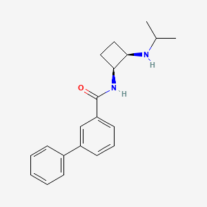 molecular formula C20H24N2O B5277633 N-[(1S*,2R*)-2-(isopropylamino)cyclobutyl]-3-biphenylcarboxamide 