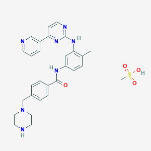 molecular formula C29H33N7O4S B052777 N-(4-methyl-3-((4-(pyridin-3-yl)pyrimidin-2-yl)amino)phenyl)-4-(piperazin-1-ylmethyl)benzamide methanesulfonate CAS No. 404844-03-7