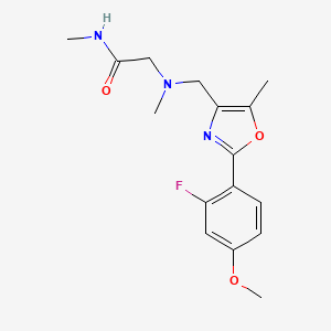 molecular formula C16H20FN3O3 B5277913 N~2~-{[2-(2-fluoro-4-methoxyphenyl)-5-methyl-1,3-oxazol-4-yl]methyl}-N~1~,N~2~-dimethylglycinamide 