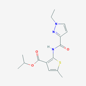 molecular formula C15H19N3O3S B5277949 isopropyl 2-{[(1-ethyl-1H-pyrazol-3-yl)carbonyl]amino}-5-methyl-3-thiophenecarboxylate 