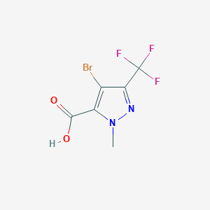 molecular formula C6H4BrF3N2O2 B052780 4-bromo-1-methyl-3-(trifluoromethyl)-1H-pyrazole-5-carboxylic acid CAS No. 497833-05-3