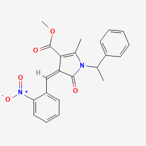molecular formula C22H20N2O5 B5278158 methyl (4Z)-2-methyl-4-(2-nitrobenzylidene)-5-oxo-1-(1-phenylethyl)-4,5-dihydro-1H-pyrrole-3-carboxylate 