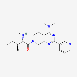 molecular formula C21H30N6O B5278216 N,N-dimethyl-7-[(2S,3R)-3-methyl-2-(methylamino)pentanoyl]-2-pyridin-3-yl-5,6,7,8-tetrahydropyrido[3,4-d]pyrimidin-4-amine 