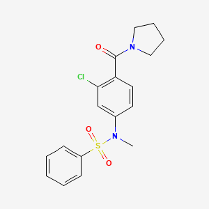 molecular formula C18H19ClN2O3S B5278307 N-[3-chloro-4-(1-pyrrolidinylcarbonyl)phenyl]-N-methylbenzenesulfonamide 