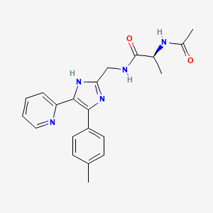 molecular formula C21H23N5O2 B5278452 N~2~-acetyl-N~1~-{[4-(4-methylphenyl)-5-pyridin-2-yl-1H-imidazol-2-yl]methyl}-L-alaninamide 