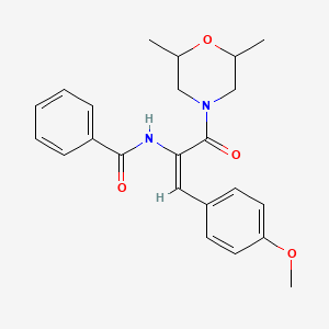 molecular formula C23H26N2O4 B5278498 N-[1-[(2,6-dimethyl-4-morpholinyl)carbonyl]-2-(4-methoxyphenyl)vinyl]benzamide 