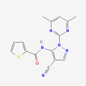 molecular formula C15H12N6OS B5278567 N-[4-cyano-1-(4,6-dimethyl-2-pyrimidinyl)-1H-pyrazol-5-yl]-2-thiophenecarboxamide 