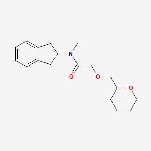 molecular formula C18H25NO3 B5278601 N-(2,3-dihydro-1H-inden-2-yl)-N-methyl-2-(tetrahydro-2H-pyran-2-ylmethoxy)acetamide 