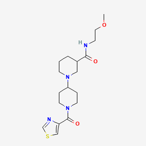 molecular formula C18H28N4O3S B5278723 N-(2-methoxyethyl)-1'-(1,3-thiazol-4-ylcarbonyl)-1,4'-bipiperidine-3-carboxamide 