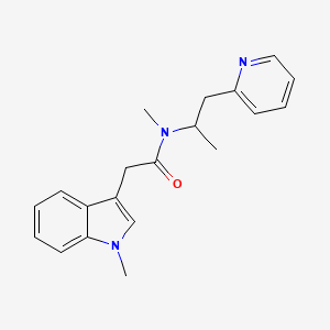 molecular formula C20H23N3O B5278743 N-methyl-2-(1-methyl-1H-indol-3-yl)-N-(1-methyl-2-pyridin-2-ylethyl)acetamide 