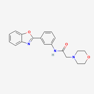 molecular formula C19H19N3O3 B5278775 N-[3-(1,3-benzoxazol-2-yl)phenyl]-2-(4-morpholinyl)acetamide 