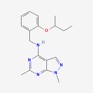 molecular formula C18H23N5O B5278807 N-(2-sec-butoxybenzyl)-1,6-dimethyl-1H-pyrazolo[3,4-d]pyrimidin-4-amine 