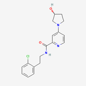 molecular formula C18H20ClN3O2 B5278985 N-[2-(2-chlorophenyl)ethyl]-4-[(3R)-3-hydroxy-1-pyrrolidinyl]-2-pyridinecarboxamide 
