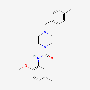 molecular formula C21H27N3O2 B5279275 N-(2-methoxy-5-methylphenyl)-4-[(4-methylphenyl)methyl]piperazine-1-carboxamide 